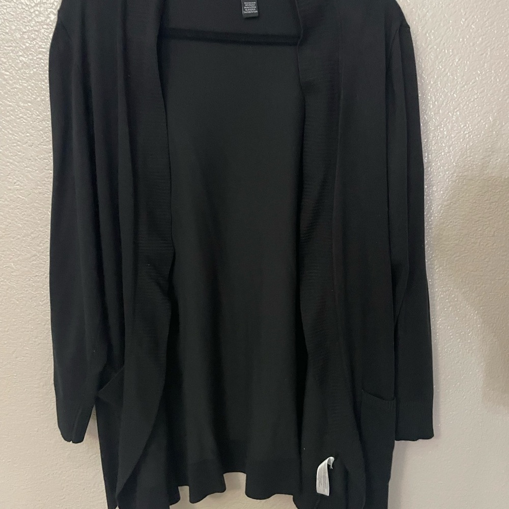 Women's Black Open Front Cardigan